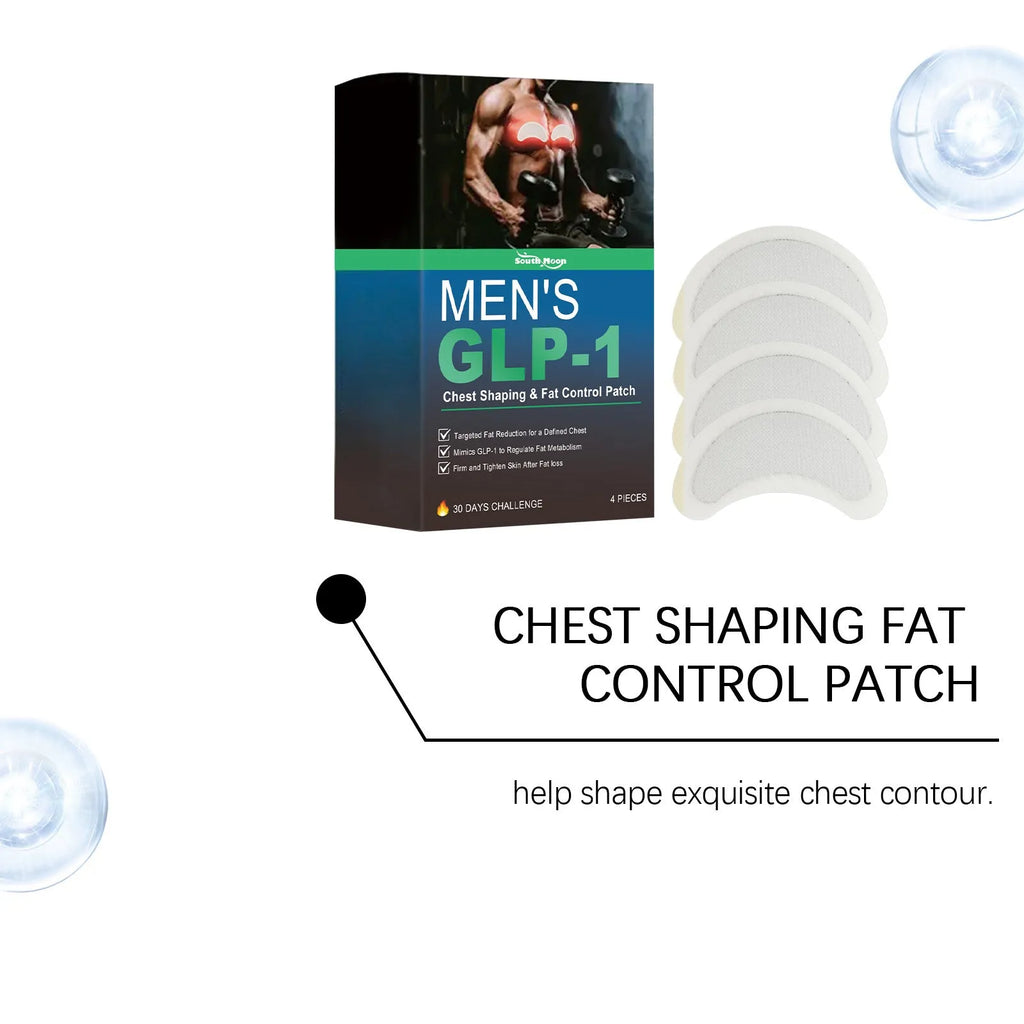 Pack of four thin, square men's figure control chest patches for discreet body shaping.