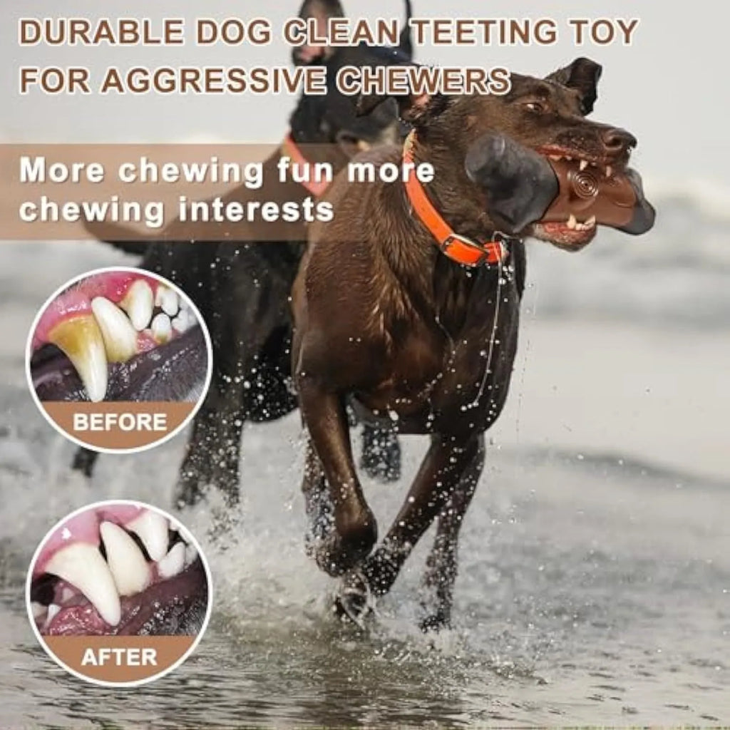 Large branch-shaped nylon dog chew toy for aggressive chewers with bacon flavour.