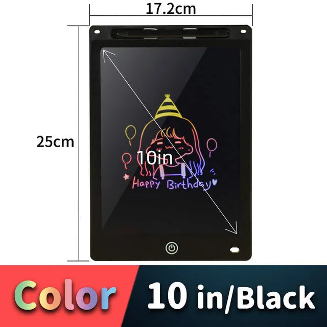 LCD writing tablet for children with plastic stylus in multiple sizes and colours