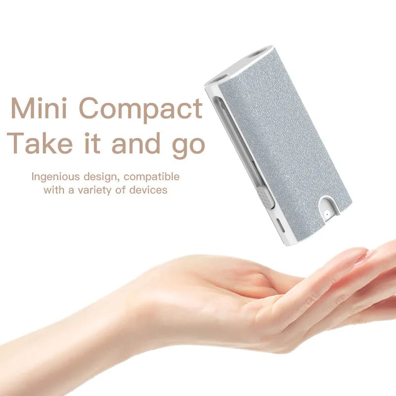 5-in-1 digital device cleaning kit with flocking sponge, brush, and metal tip for screens and earphones