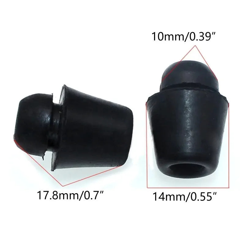 Ten X16 coloured rubber automobile shock absorption clips for universal vehicle damping applications