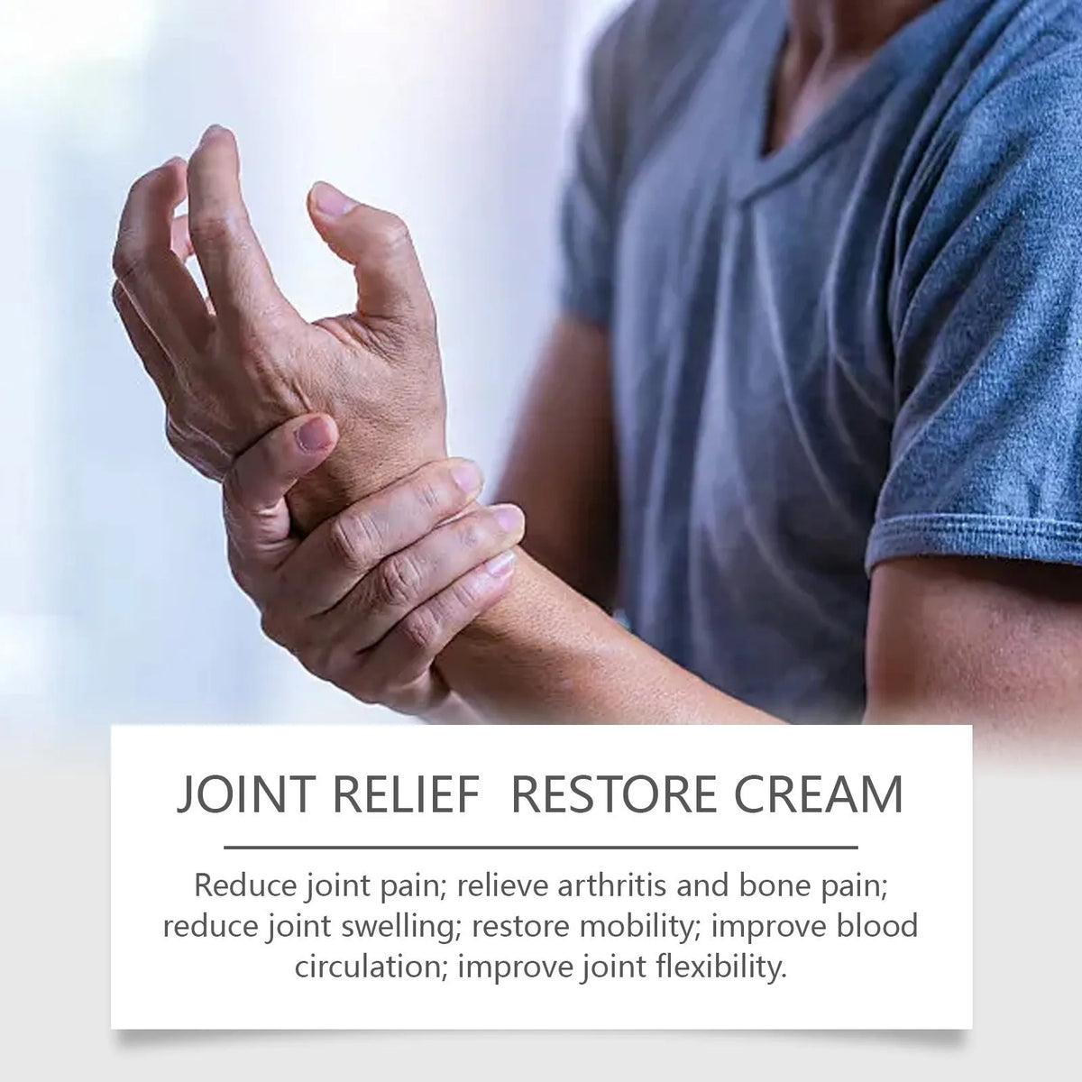Joint Relief Restore Cream 60g jar with mint leaves, bee venom, and acetyl hexapeptide-8 ingredients