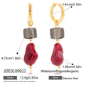 Geometric quadrilateral resin earrings with antique-style electroplated finish, women's jewellery