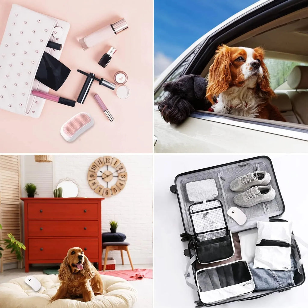 Pink electric pet massage brush with TPE teeth for cats and dogs grooming