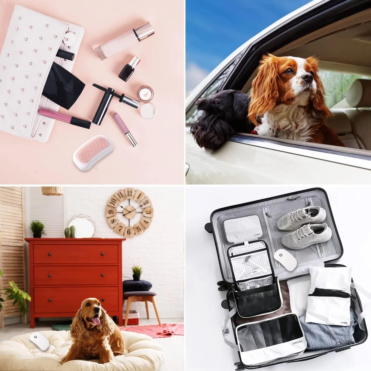 Pink electric pet massage brush with TPE teeth for cats and dogs grooming