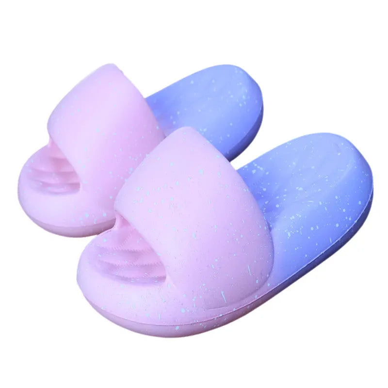 Mute toe ring slippers for women with EVA sole, 5cm heel and Starry Sky colour options