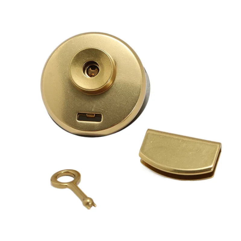 Pure copper round twist lock in brass, large round lock design for bags and cases