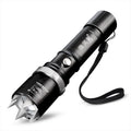 Rechargeable LED flashlight with aluminium alloy body, black colour, 5W LED light