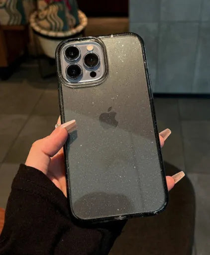 Acrylic thin mobile phone case back cover for iPhone, fine flash colour option, plastic moulding construction