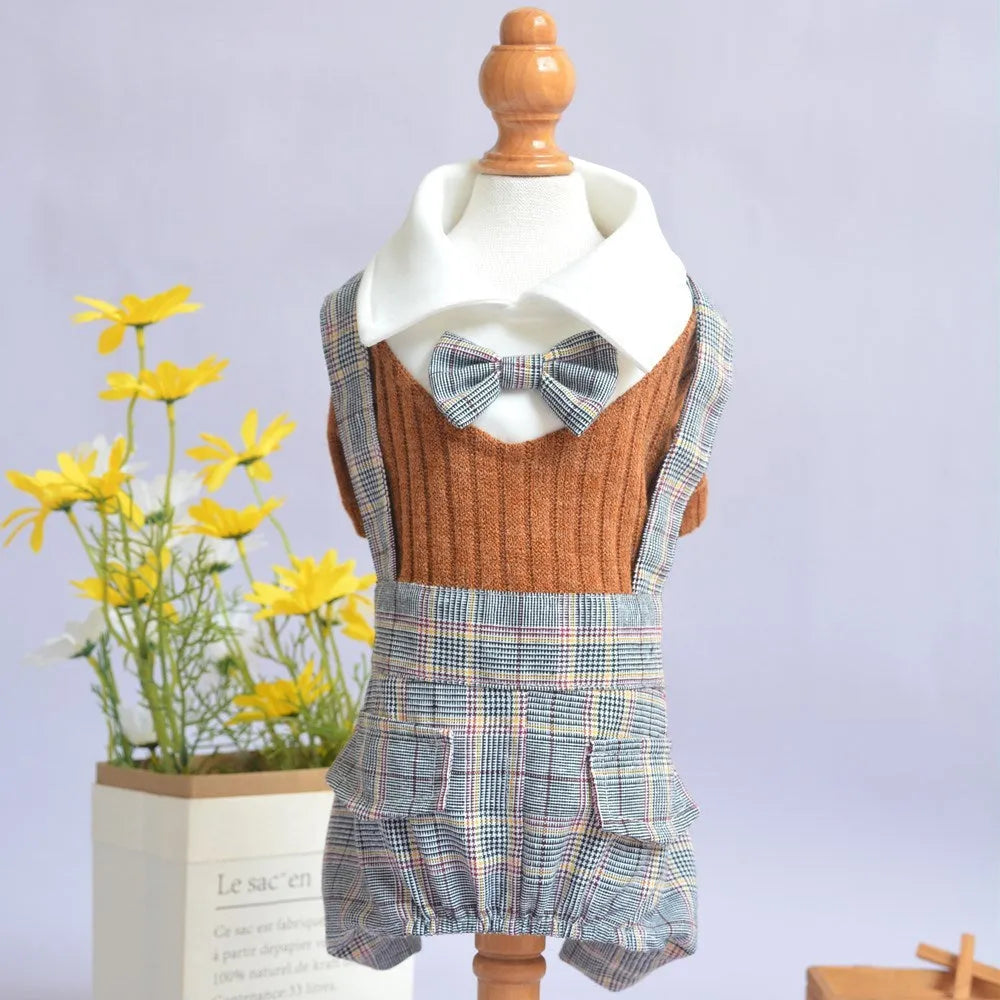Cotton button-up dog shirt in dark blue or orange available in five sizes