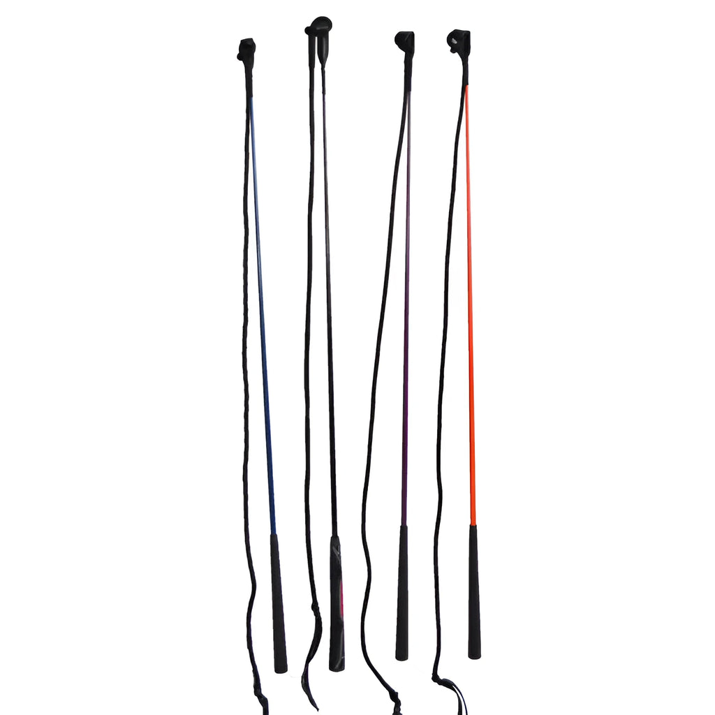 Nylon fibre equestrian training whip with 160cm length and fibre glass core
