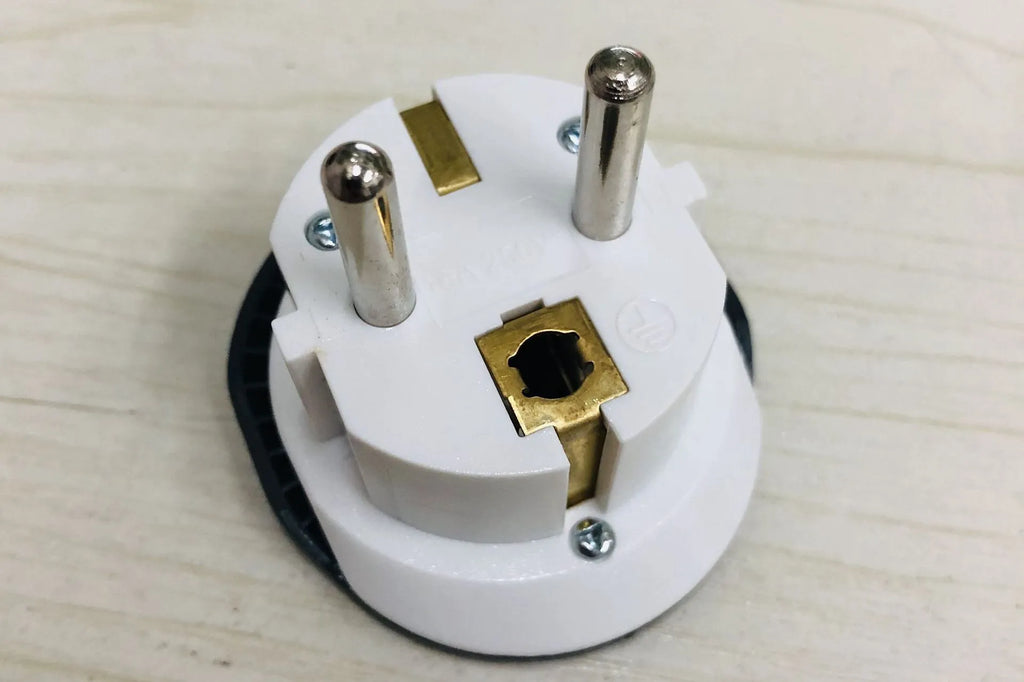 Gray white European standard conversion plug, double round angle 4.8mm, 45X49X53MM size