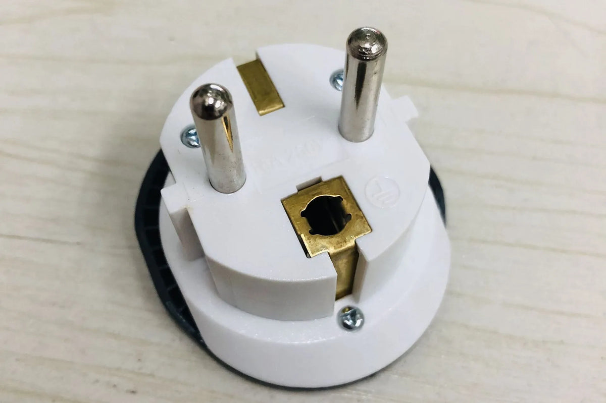 Gray white European standard conversion plug, double round angle 4.8mm, 45X49X53MM size