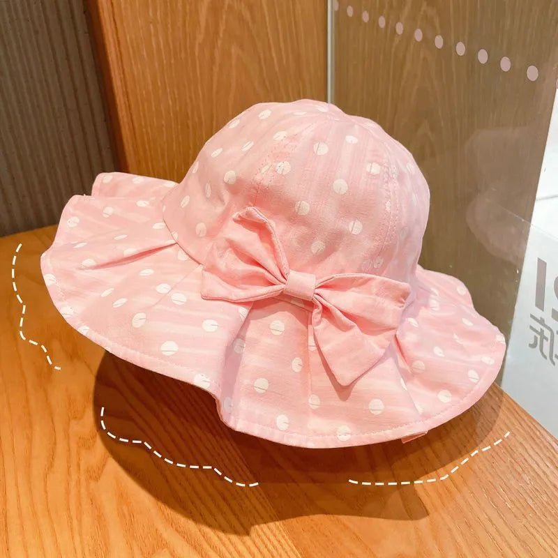 Children's large brim sun hat in flower beige made from ice linen viscose fibre for girls