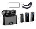 Wireless collar clip microphone with noise reduction, compact 7.7x6.2x2.7 cm, omni-directional pickup, USB 5V input