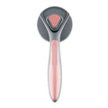 Self cleaning pet slicker brush in grey, green or pink with one-click button and massage bristle tips