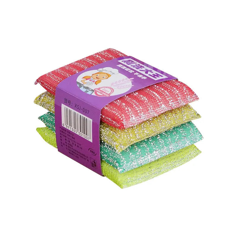 Fine stripe scrubbing King sponge mop in macaron colours showing pinstripe fabric texture on a sponge body.