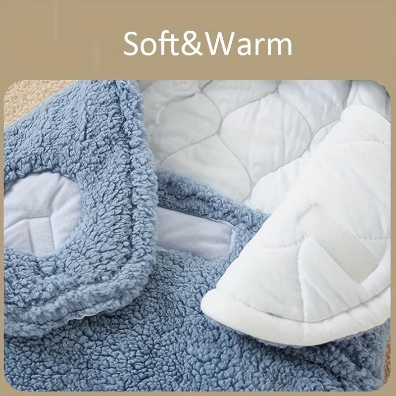 Adjustable baby sleeping bag with fleece swaddle design in unisex colours