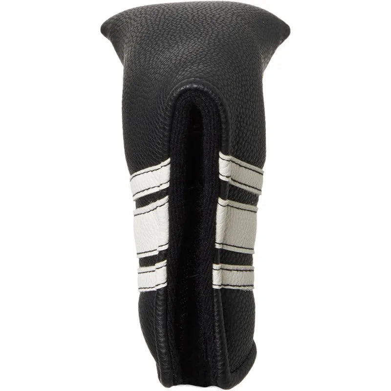 Black PU leather golf push rod sleeve, a protective cover for a single golf club.