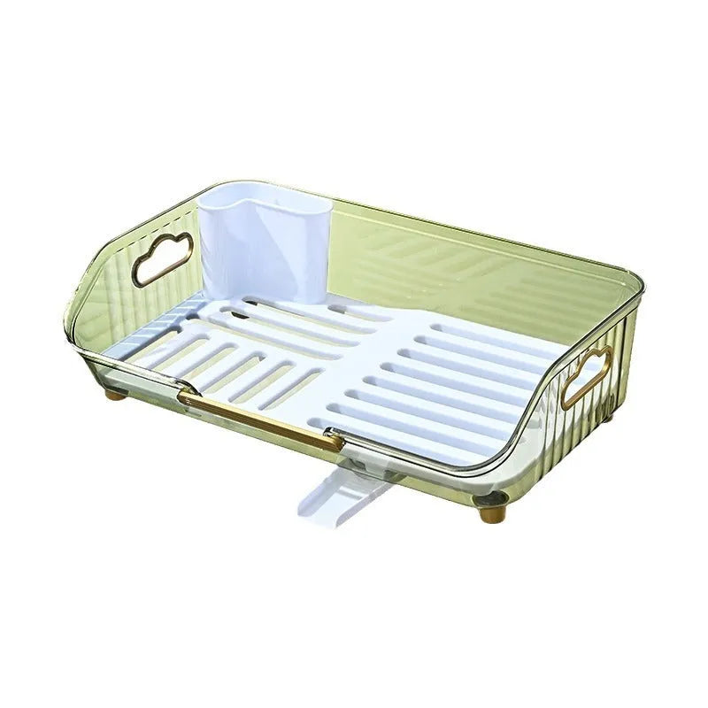 Household countertop kitchen cutlery storage rack plastic Nordic style draining rack transparent colour options