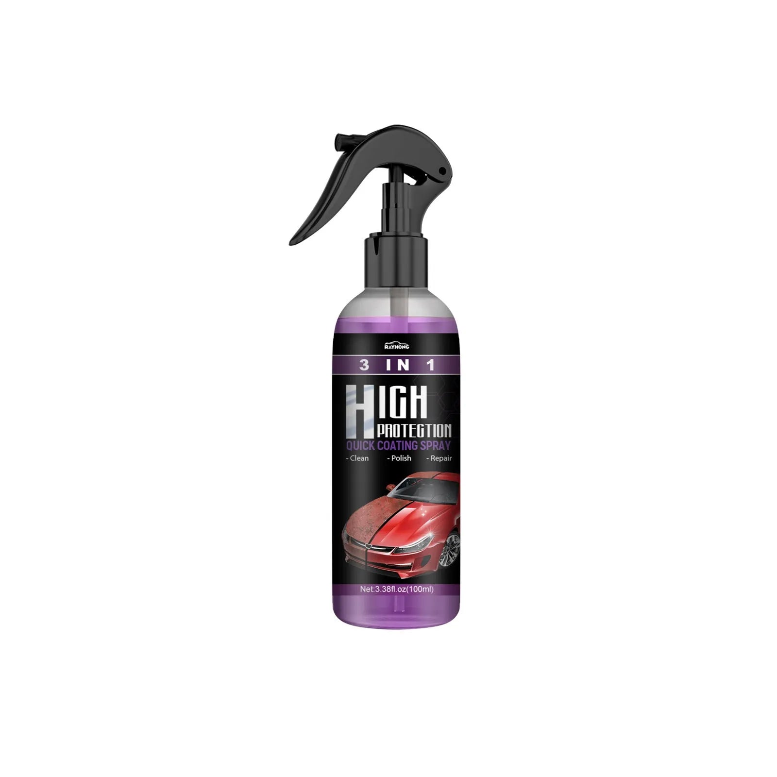 3 in 1 high protection fast car paint spray automatic coating agent in 30ml and 100ml PE bottles
