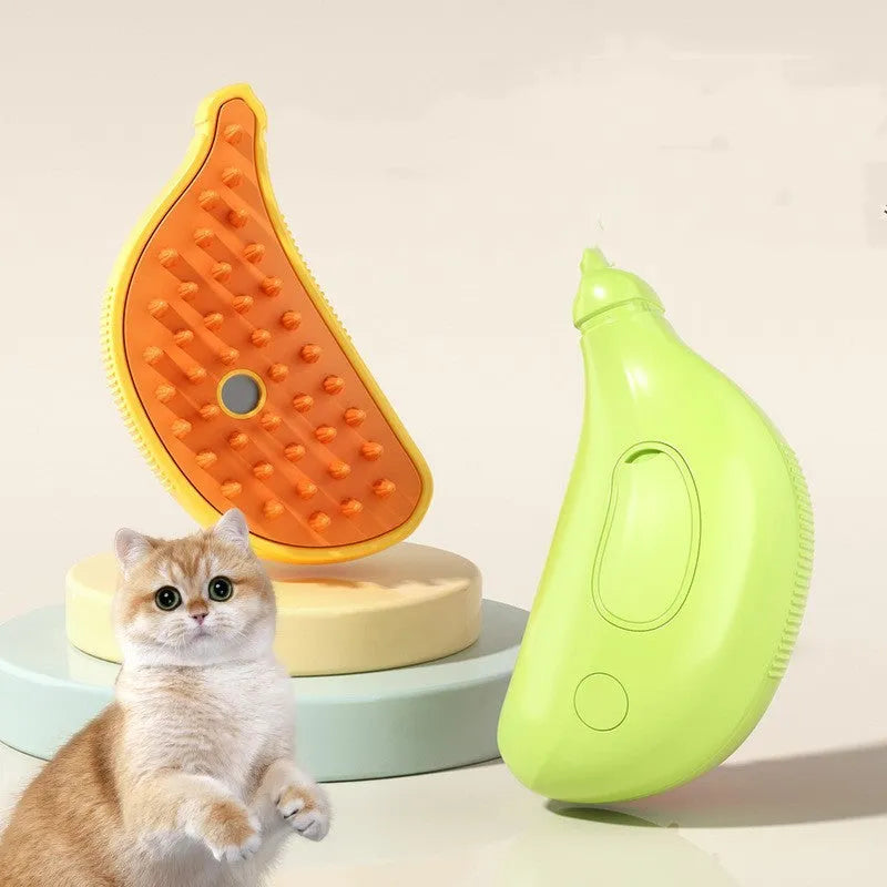 3 in 1 pet steam brush for cats and dogs USB rechargeable grooming comb green colour