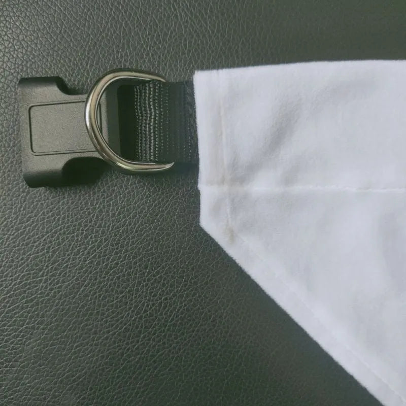Blank white adjustable dog scarf for thermal transfer customisation with size options