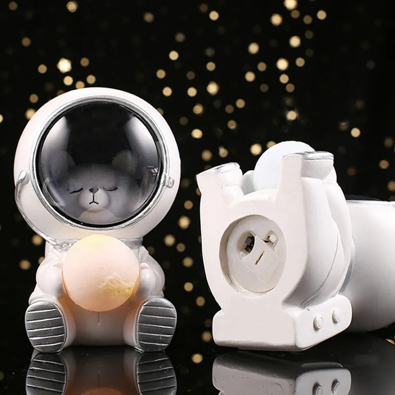Animal-shaped starry sky night light in resin with LED lighting