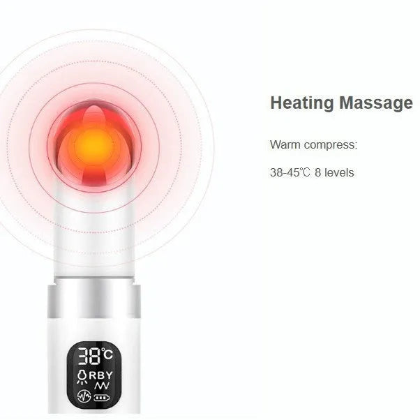 White eye bag removing massage instrument with colour light therapy and 3 gear settings