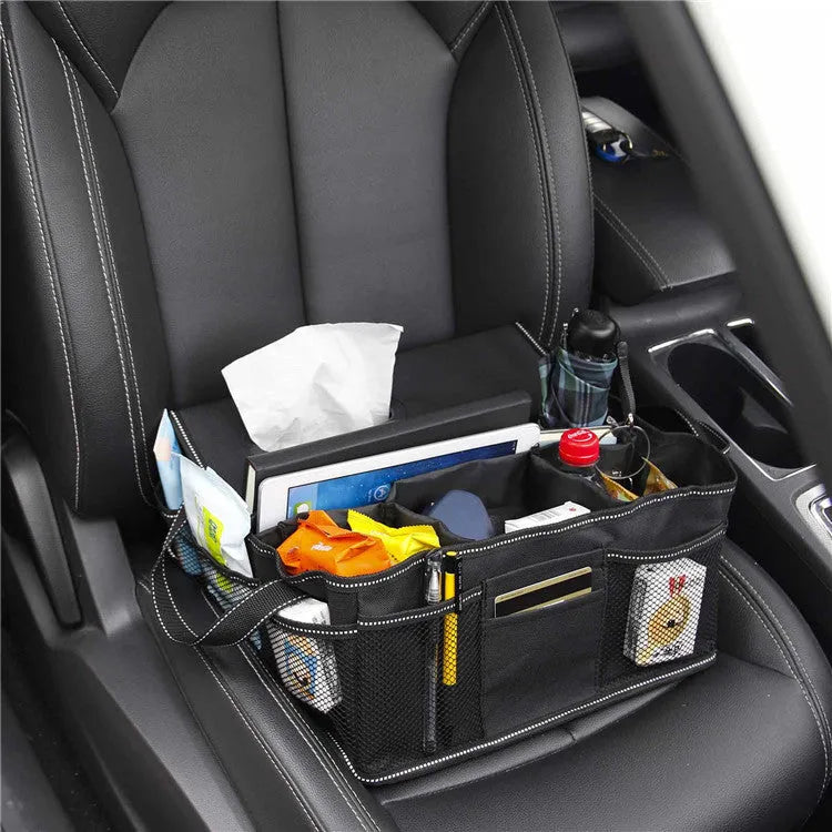 Black Oxford cloth car storage box with 33cm dimensions for vehicle trunk organisation