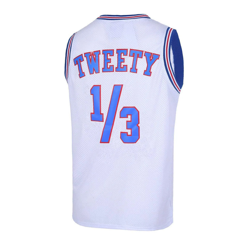 Space Movie embroidery retro basketball tank top in black colour option front view