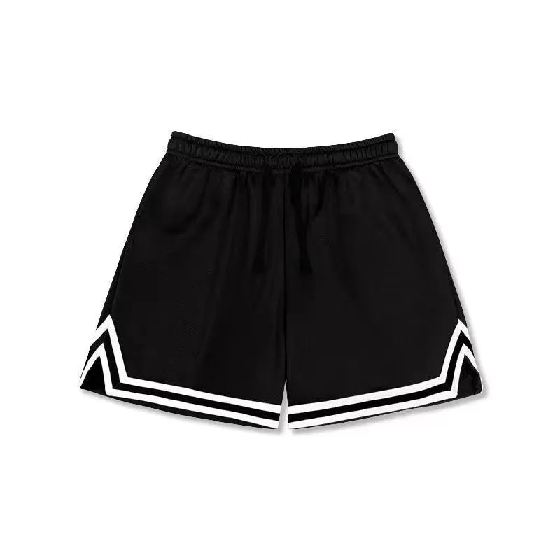 Men's loose fit sports shorts in polyester fabric shown in multiple colour options.