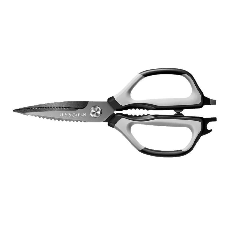 Large titanium-plated stainless steel kitchen scissors with double anti-rust protection for barbecue and home use.