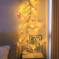 USB-powered LED butterfly tree rattan lamp with flexible 1.8 metre design and coloured accents