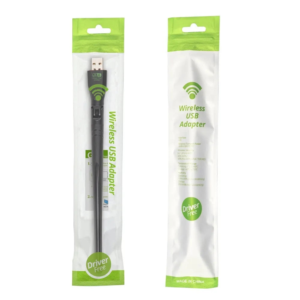 Black USB WiFi6 wireless network card for desktop and laptop computers