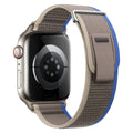 Nylon two-section replacement watch band for Apple Watch, sports style, black and grey colour