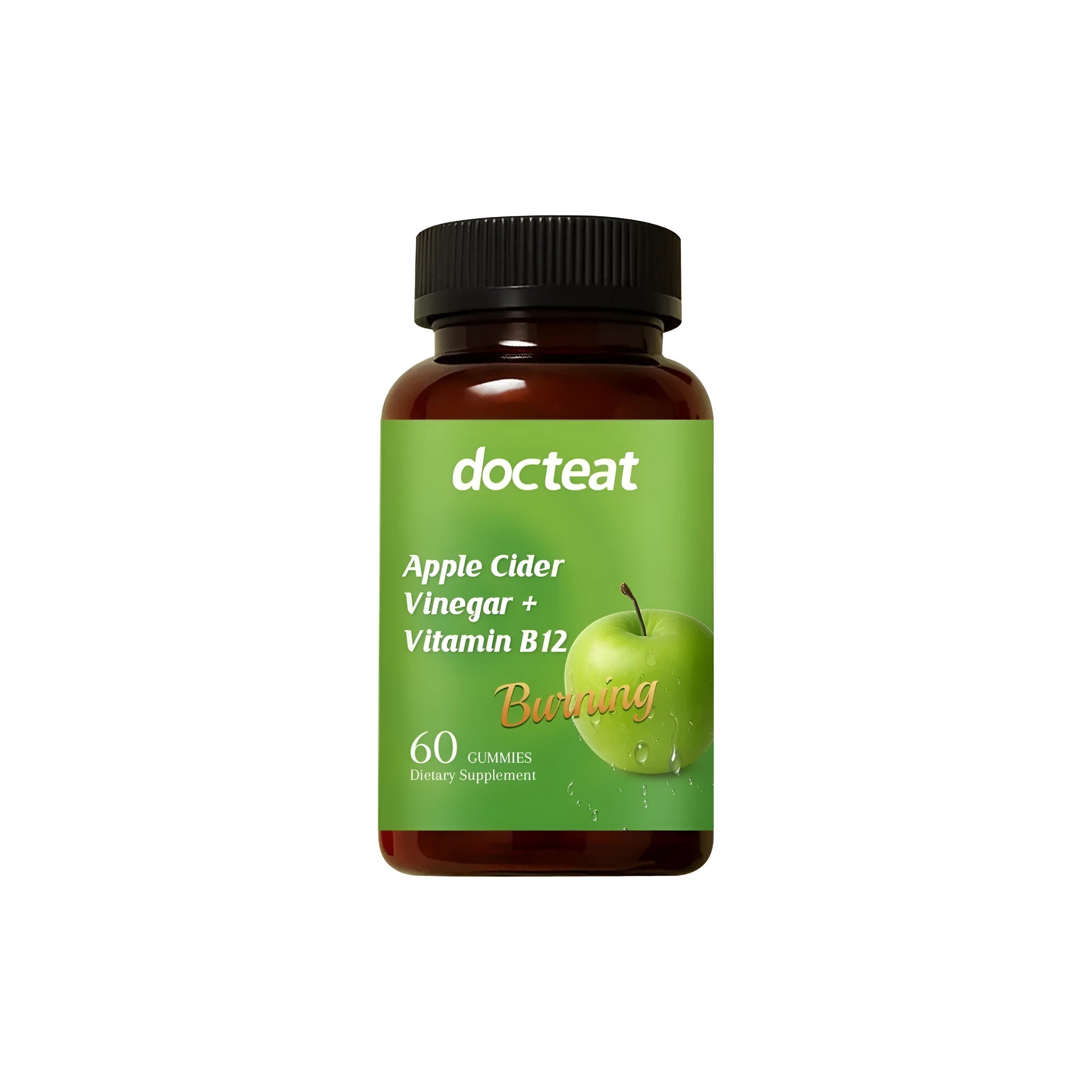 PET bottle containing 60 soft candy gummies for metabolism and digestion support.