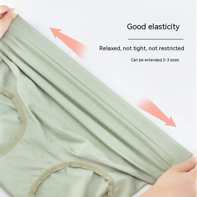 Thin seamless cotton crotch high-waist maternity underwear for pregnant women in neutral colours