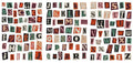 Set of printed English letter and weekly word decoration stickers in a cute style for crafts.