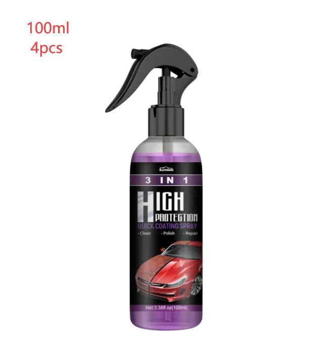 3 in 1 high protection fast car paint spray automatic coating agent in 30ml and 100ml PE bottles