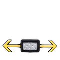 USB rechargeable bicycle helmet light in black with bracket mounted on a helmet