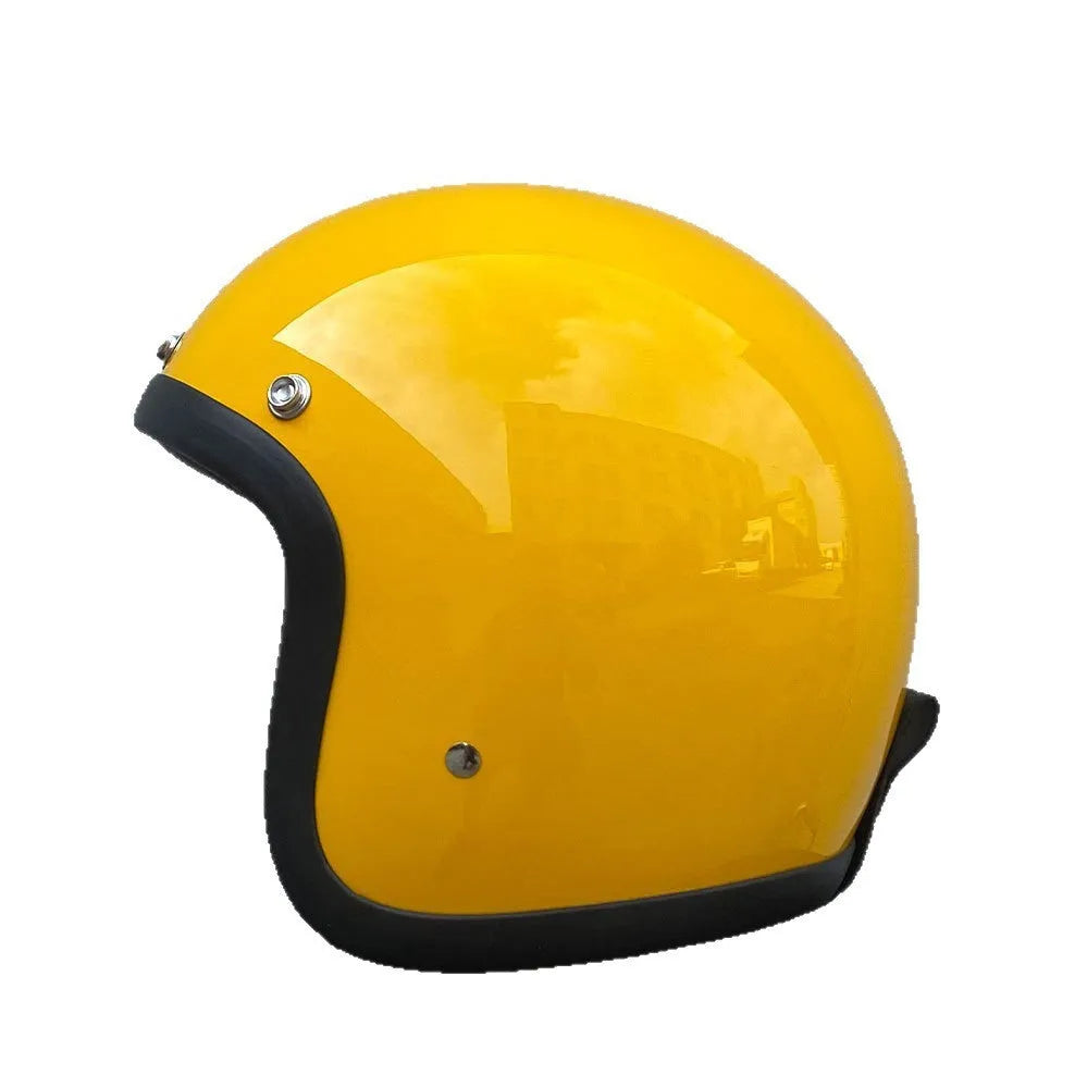 Cement Grey retro open-face motorcycle helmet with a smooth glass fibre shell on a plain background.
