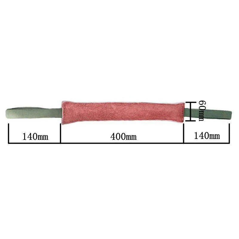 Natural cowhide dog biting training stick 40cm on plain background training exercise toy
