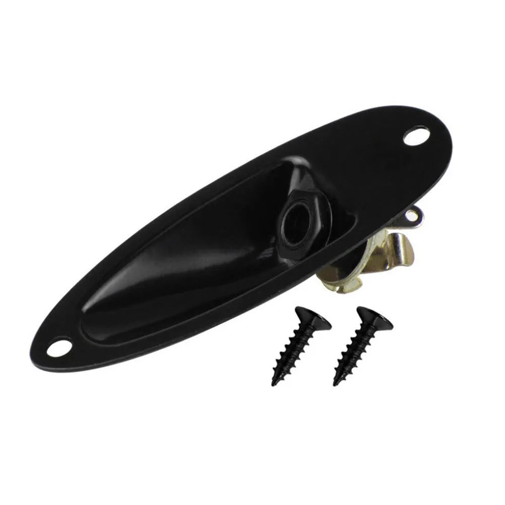 Black and silver electric guitar socket jack connector for guitar and bass output