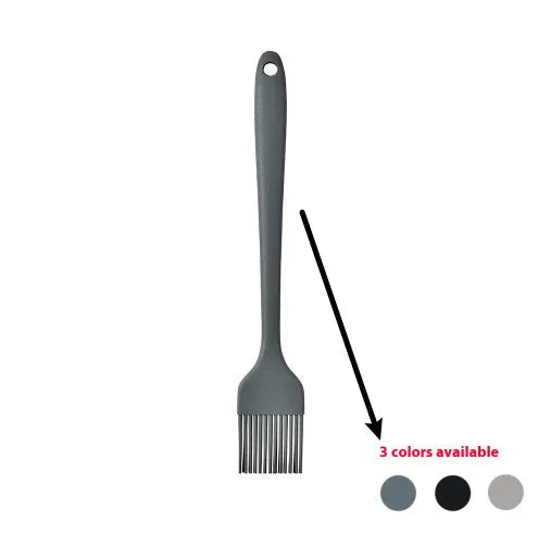 12-piece black silicone kitchen utensil set with tools stored in a rotating countertop storage bucket