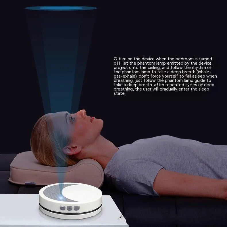 White USB-powered sleep aid instrument with timer and music functions for decompression.
