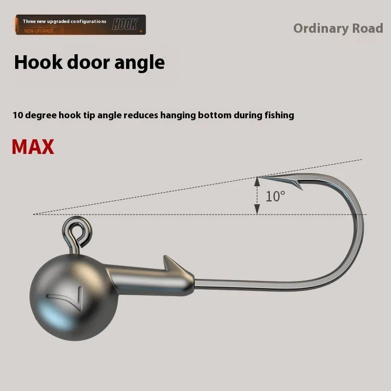Set of 50 primary colour 7G lead-headed fishing jig hooks with enhanced strength steel construction.