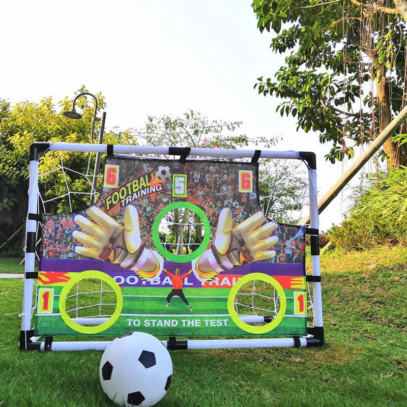 Large outdoor plastic football goal set 120x78x64 cm for children and teenagers