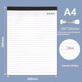 A4 size tearable grid notebook with paper cover, open to show ivory white pages.
