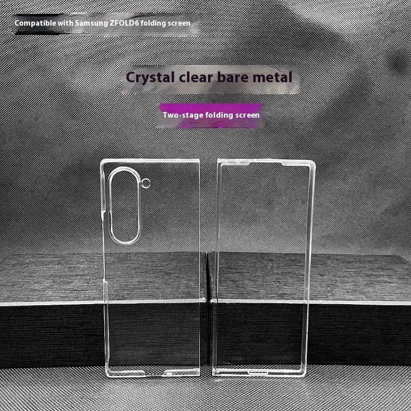 Transparent PC hard shell phone case for Samsung Z Fold with anti-fall and anti-fingerprint functions.